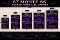 87 Monte Carlo SS Style Has No Limits Purple Old School Lowrider Poster Print