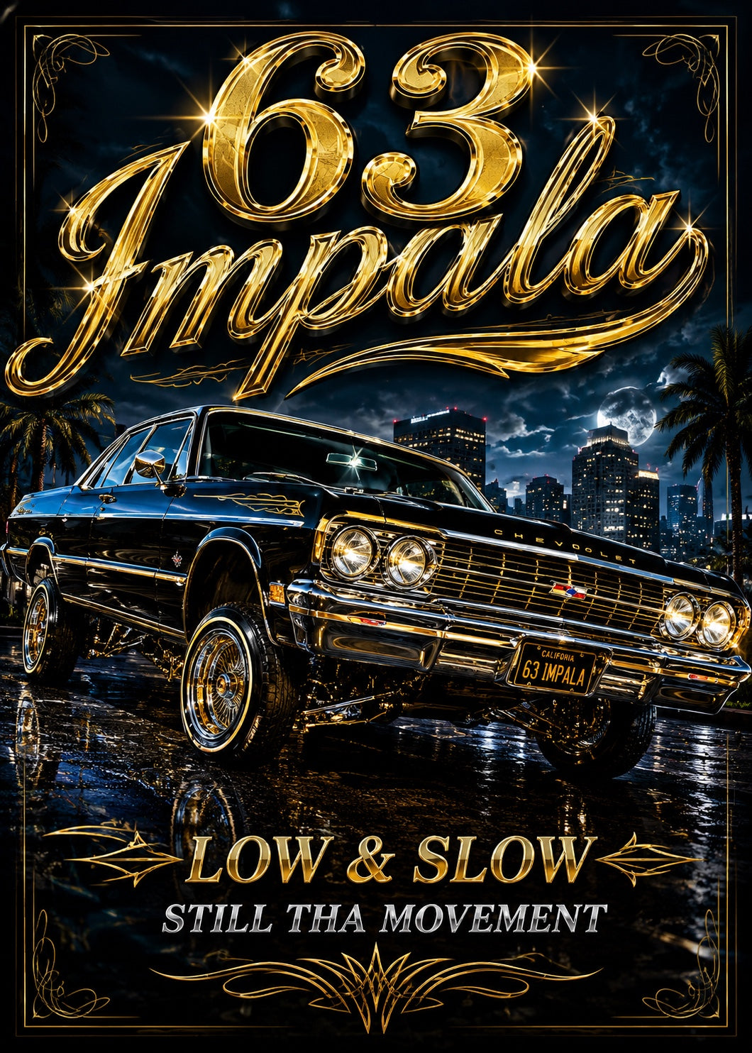 63 Impala Low &amp; Slow Old School Lowrider Poster Print – Still Tha Movement