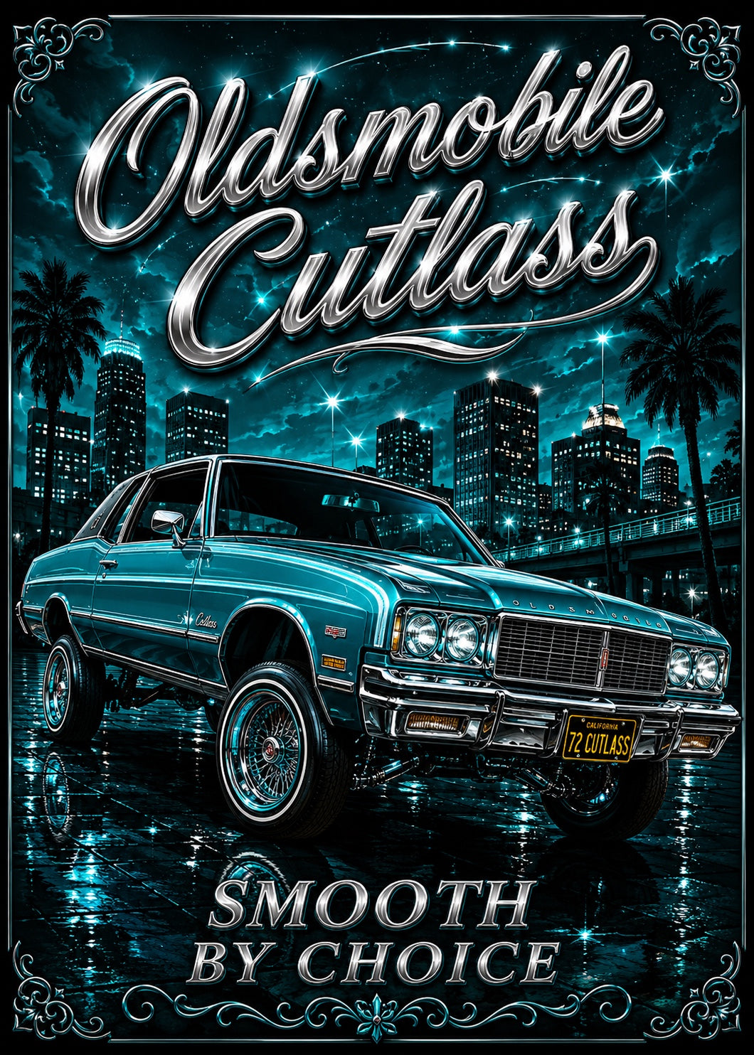 72 Oldsmobile Cutlass Smooth By Choice Classic Lowrider Poster Print