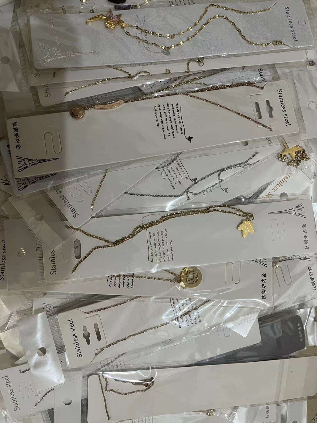200pc Stainless Steel Jewelry Wholesale, Fashion Titanium Steel Women's Necklace, Factory Wholesale Cheap Necklace