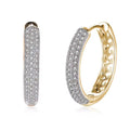 Custom Brass Gold Plated Big CZ Hoop Earrings Fashion Luxury Body Piercing Brass Hoop Earrings for Women Jewelry