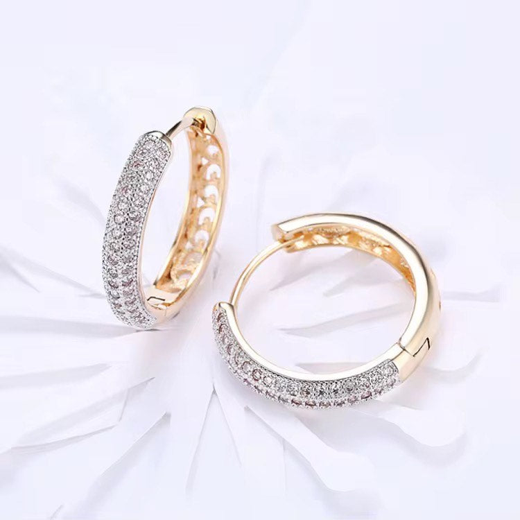 Custom Brass Gold Plated Big CZ Hoop Earrings Fashion Luxury Body Piercing Brass Hoop Earrings for Women Jewelry