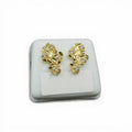 14K Gold-Plated Princess Cut CZ Nugget Stud Earrings – Luxury Iced Statement Jewelry
