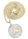 10K Yellow Gold Circle Diamond Necklace Diamond Necklace | 0.51 Carats