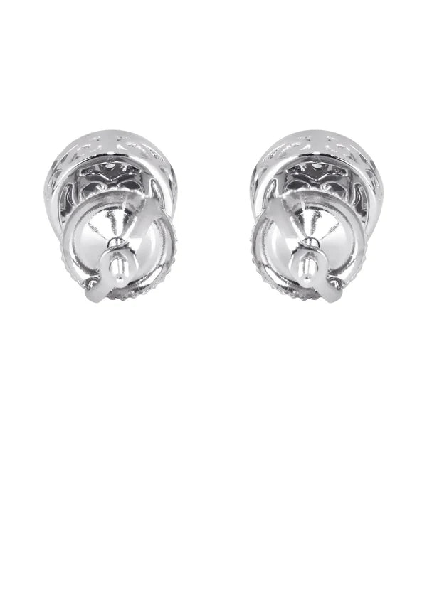 Men's Stud Diamond Earrings | 0.6 Carats 14K White Gold