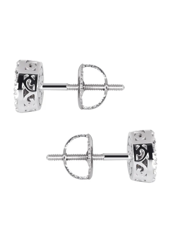 Men's Stud Diamond Earrings | 0.6 Carats 14K White Gold