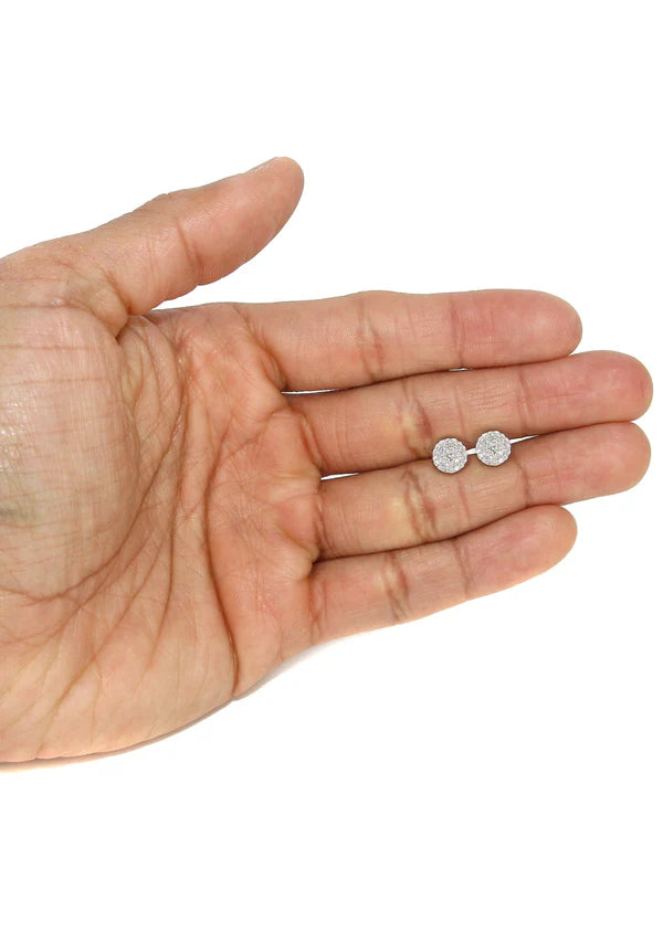 Men's Stud Diamond Earrings | 0.6 Carats 14K White Gold