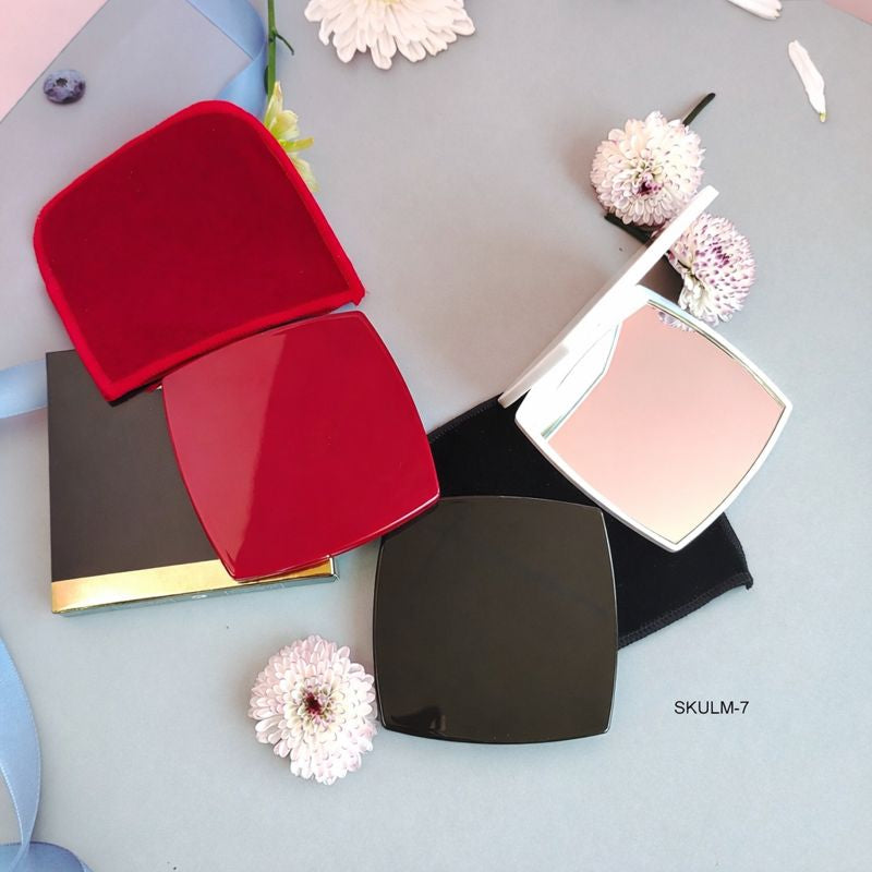 Elegant Foldable Double-Sided Compact Mirror – Portable Makeup & Travel Mirror SKULM-7