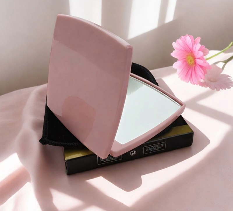 Elegant Foldable Double-Sided Compact Mirror – Portable Makeup & Travel Mirror SKULM-7