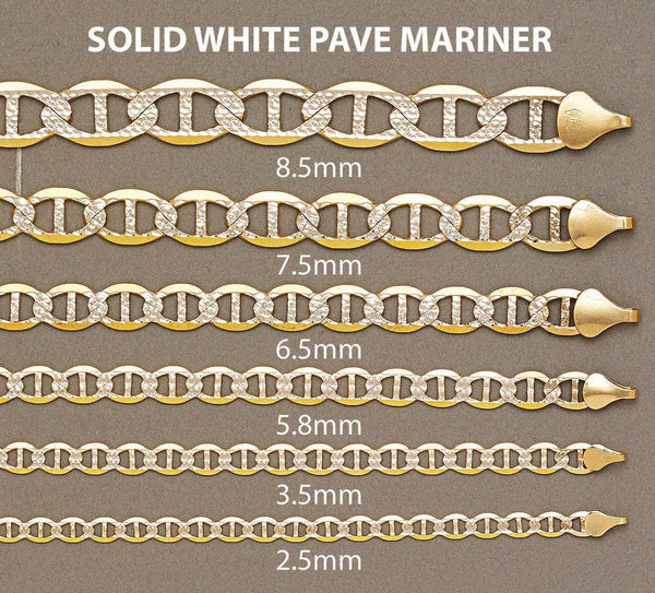 Diamond-Cut Mariner Chain – Solid 10K / 14K Yellow Gold